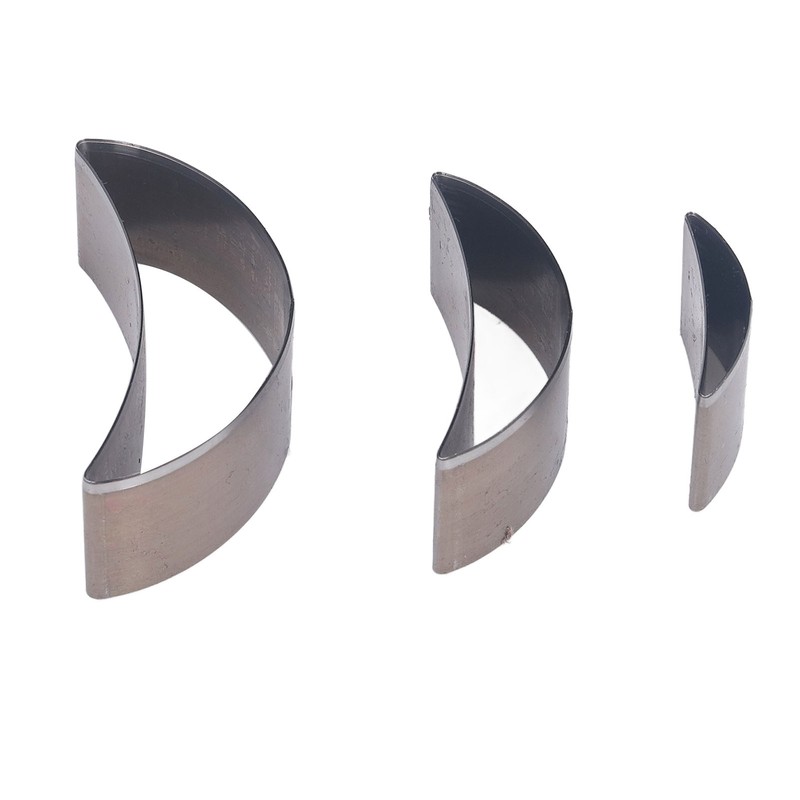 3PCS Cutting Die Set Alloy Steel Curved Moon Shape Hollow