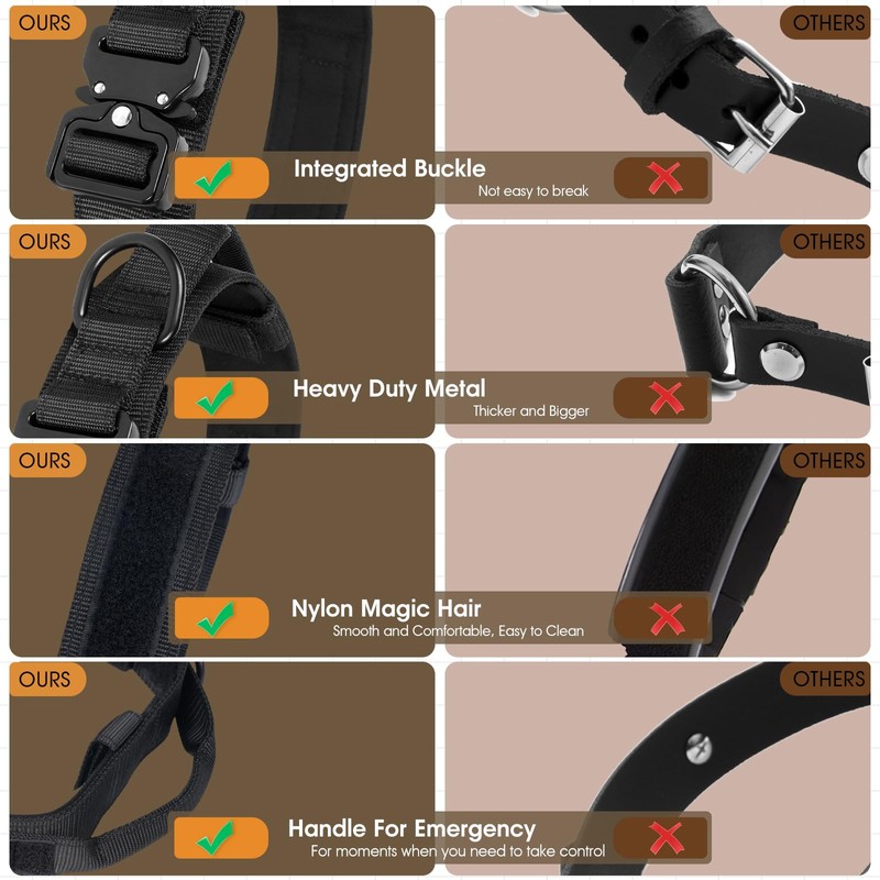 Relux Tactical Dog Collar (Black, X-Large)