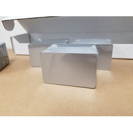 Unbranded/Generic Silver Metallic PVC Cards, CR80.30 Mil, Credit Card Size - USA - Pack of 50 Seal