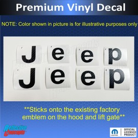 Jeep Front and Rear Emblem Overlay Decal Stickers - 2014-2021 Jeep Grand Cherokee - (Color: Silver-Gray)