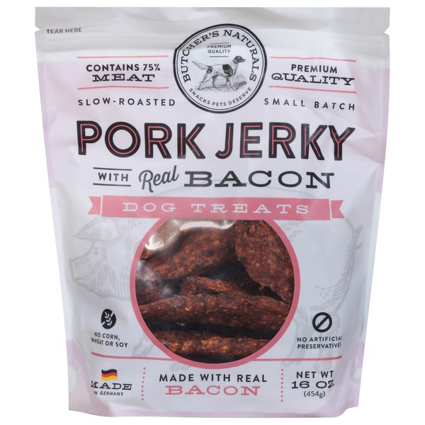 Butcher's Naturals, Pork Jerky Dog Treats, 16 Ounce