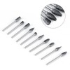 10pcs Tungsten Carbide Steel Rotary Files Burr Set 3mm Shank