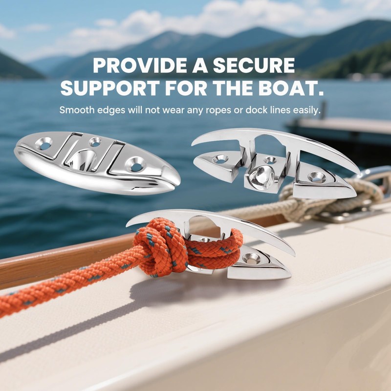 Pacify 2 Pack Folding Boat Cleats 316 Stainless Steel 4.5/5/6