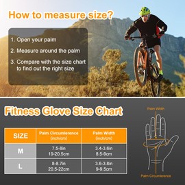 flintronic Cycling Gloves, Mountain Road Bike Gloves, Breathable Training Gloves with Microfiber Fabric, Anti-slip Shock-absorbing Half Finger Bicycle Biking Gloves, Fitness Gloves for Men&Women