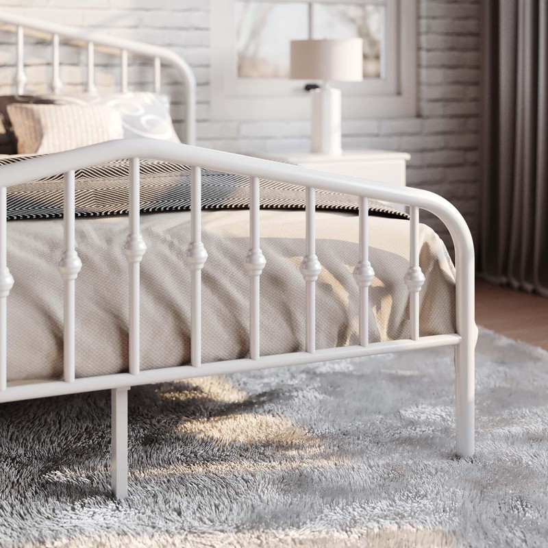 SHA CERLIN Full Size Metal Platform Bed Frame with Victorian
