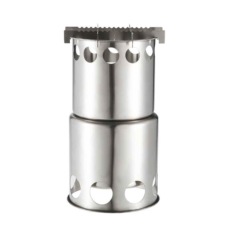 Lixada Portable Stainless Steel Lightweight Wood Stove Outdoor Cooking Picnic