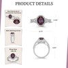 Jewelili Sterling Silver 9x7mm Oval Alexandrite and Round Created White