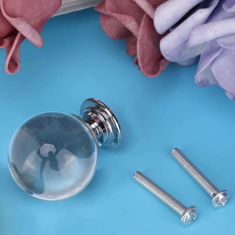 Ticfox 10pcs Crystal Glass Ball Pulls Cabinet Door Knobs Cupboard