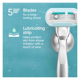 Gillette Venus Extra Smooth Sensitive Women’s Razor Blades for Sensitive Skin, 5-Bladed Razor Refills, 7 Count