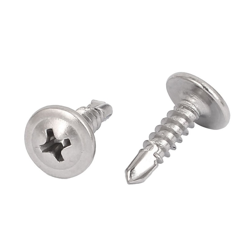 sourcingmap® M4.2 x 16mm Metal Phillips Round Head Self Drilling