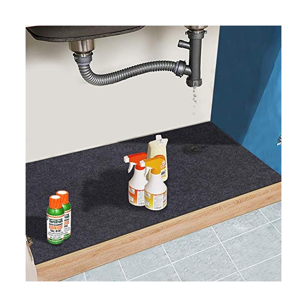 Under The Sink Mat,Cabinet Mat – Absorbent/Waterproof – Protects Cabinets,