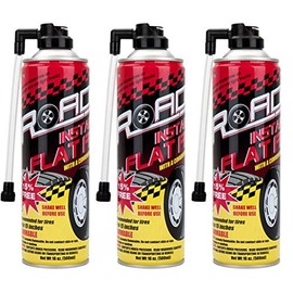 Road Instant Fixes Flat Tire Easy Hose Tire Inflator Air Filler Sealant 16oz (3 Pack)