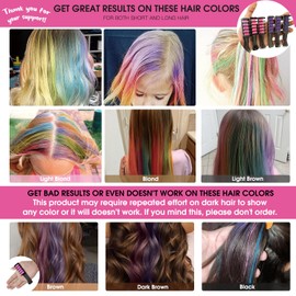 MSDADA New Hair Chalk Comb Temporary Hair Color Dye for Girls Kids with Light Color Hair, Washable Hair Chalk for Girls Age 4 5 6 7 8 9 10 Birthday Cosplay DIY, Easter (Purple & Pink)
