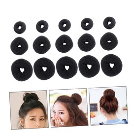 FRCOLOR 15pcs Hair Bun Maker Set DIY Hair Styling Tools for Elegant Buns Small Medium Large for and