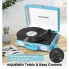MANGOSTAN Record Player 3 Speed Bluetooth Portable Suitcase, Vinyl Phonograph