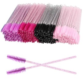 200 Pcs Mascara Wands, Disposable Eyelash Spoolies 4 Colors Eyelash Brushes Applicator Cosmetic Makeup Brush Tool Kits