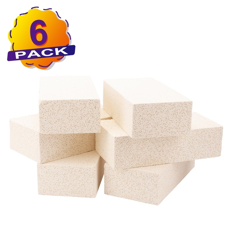 6 Pieces Insulating Fire Brick for Ovens, Kilns, Fireplaces, Forges