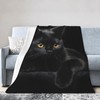 Black Cat Flannel Throw Blanket Lightweight Soft Warm Bed Throws