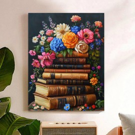 Reivworl Book Paint by Numbers Kit for Adults, Flowers Paint by Number Adult, Painting by Numbers for Gifts and Home Interior Decor (16x20Inch)