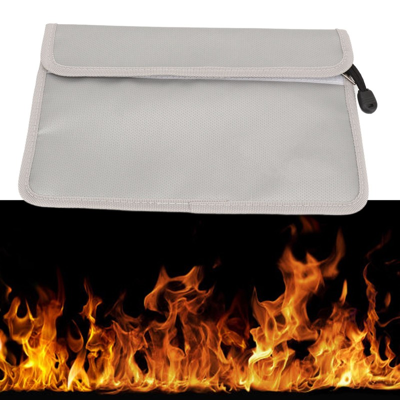 Fireproof Document Bag High Temperature Resistant File Safe Pouch with