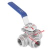 Female Thread T Ball Valve, Stainless Steel Sus304 Pipe T-Port