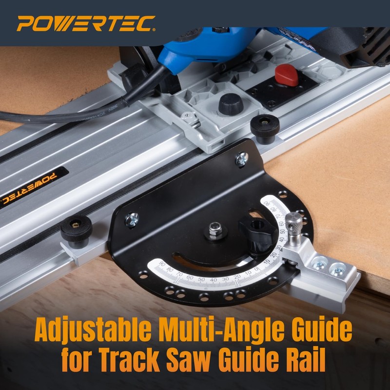 POWERTEC Adjustable Angle Track Saw Miter Guide for Ridgid Guide