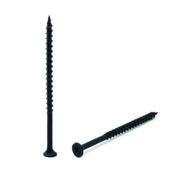 #6 x 3-1/4" Wood Screw 50PCS Black Phosphate Coated Stainless Flat Truss Head Fast Self Tapping Drywall Screws by SG TZH
