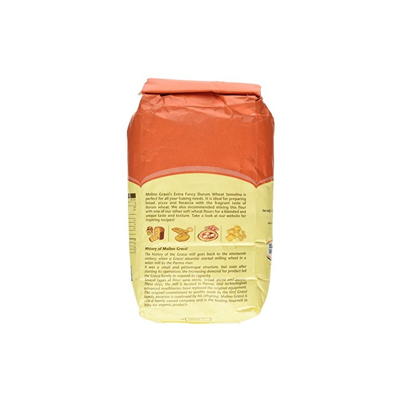 Molino Grassi Extra Fancy Durum Wheat Semolina Flour, 2.2 lbs