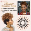 PHOCAS 20'' 3Packs Short Curly Crochet Hair Wand Curl Crochet