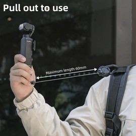 DJI Pocket 3 Bag Retractable Lanyard Buckle Mount with a 1/4" screw, Backpack Retractable Buckle Mount, Upgraded 60cm（23.6in） Stainless Steel Cord for DJI OSMO Pocket 3, Insta360 X5/4/3 and More