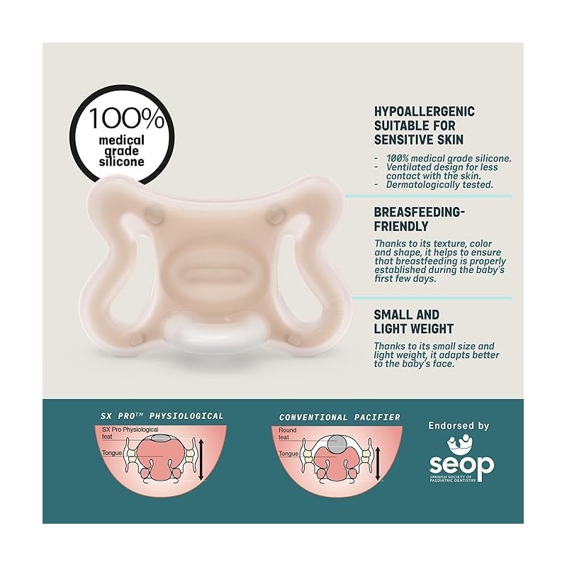 Suavinex, Chupete, 2 Meses, 2 Pack, Light