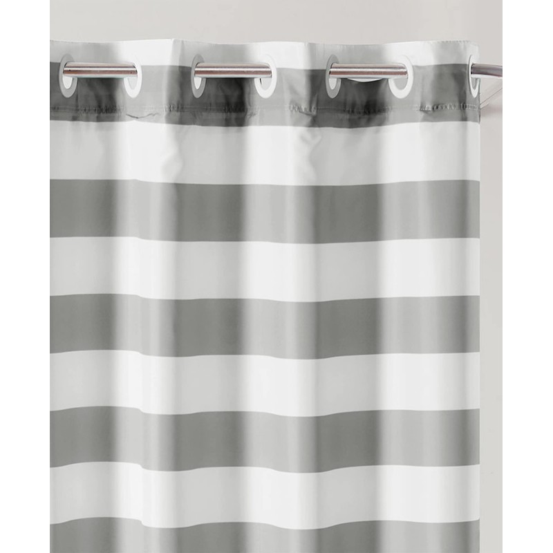 Hookless Cabana Stripe Shower Curtain with Peva Liner