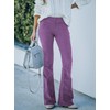 Sidefeel Women's Flare Pants Elastic Waist Corduroy Bell Bottom Trousers