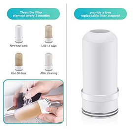 Cheelom Cartucho de repuesto del grifo del elemento del filtro de agua, sistema de filtración ACF reciclable de 7 capas,cerámica duradera,purificador de agua del grifo lavable para cocina y baño 1 pcs