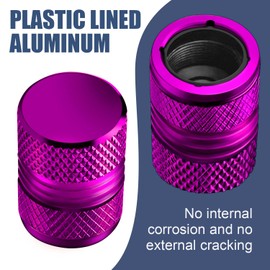 Tire Valve Stem Caps - 4 Pack Anti-Corrosion Premium Anodized Alloy Tyre Air Valve Caps Universal for Car SUV Bike Purple