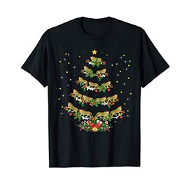 Santa Hat Leopard Lover Xmas Gift Leopard Christmas Tree T-Shirt