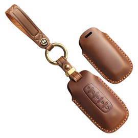 TECART Key Fob Cover Case Fit for Nissan Rogue Pathfinder Sentra X-Trail 2023 2024 Remote Leather Start Key Holder Protector Accessories with Keychain 5-Button Brown
