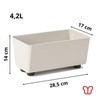 Lamela Rectangular Planter with Elegant Feet, Beige Flower Pot Made
