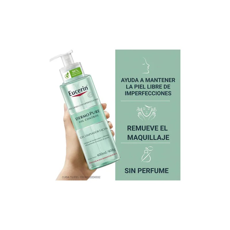 Eucerin Gel Limpiador Facial Dermo Pure Piel Grasa 400ml