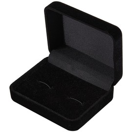 Beebeecraft Velvet Cufflinks Box Black Rectangle Cuff Links Storage Box for Jewellery Display Earrings Rings Ear Stud Tie Clip Holder Packaging Case Organizer Wedding Gifts Pendant Men 7.6x6x3cm
