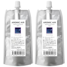 Aromic Air Exclusive Essential Oil (Nighttime 1.7 fl oz (50 ml) x 2) Non-woven Fabric Replacement Pad Included