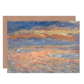 Artery8 Renoir Sunset 1879 Or 1881 Painting Fine Art Greeting Card Plus Envelope Blank Inside