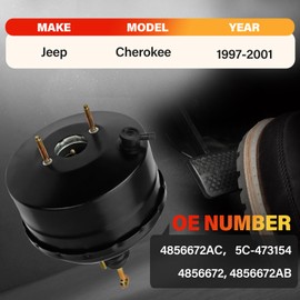 Fexhull 5C-473154 Vacuum Power Brake Booster Fit for JEEP Cherokee 1997-2001 4856672AC,4856672, 4856672AB
