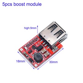 RUNCCI-YUN DC 0.9-5V to 5V USB Voltage Converter Power Supply Module Step Up Power Supply Module Pack of 5