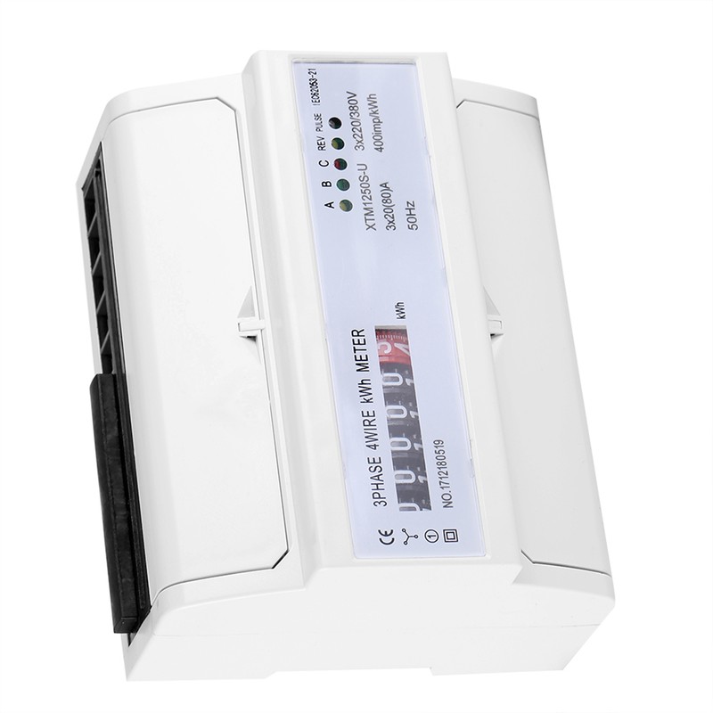 Digital 3phase 4 Wire DINRail Electric Meter 20(80)A Electronic KWh