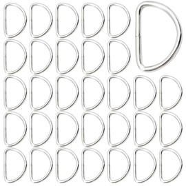 Hocansen Metal D Ring Buckle 1.5/2/2.5/3.2/3.8 cm Webbing Buckle Silver Half Rings Belt Adjuster for Backpack, Bags and Pet Collar, silver