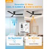 OPONL 42 Inch Black Ceiling Fan with Light with Remote