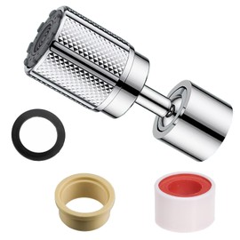 Universal Wasserhahn-Aufsatz in Chrom Wasserhahn Aufsatz Schwenkbar 360° für Küche/Bad mit Zwei Strahlarten