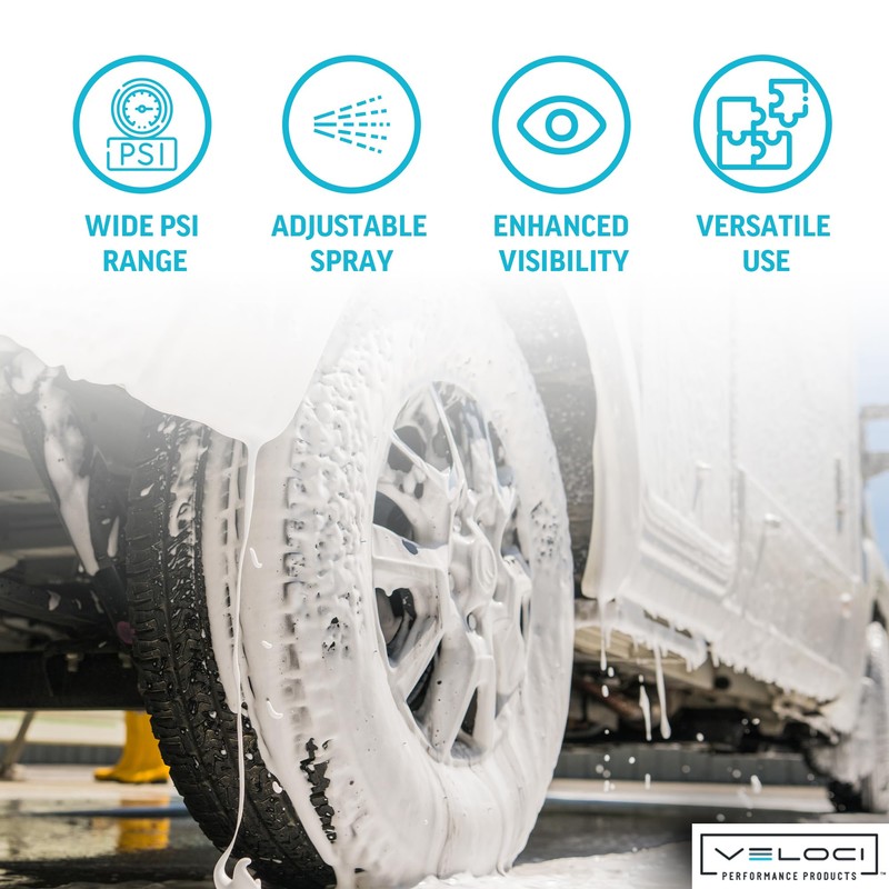 Veloci Performance Clear Foam Cannon with Bottle for Pressure Washer,