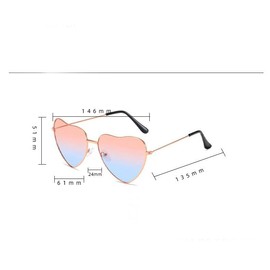 ZWWsullo Heart Sunglasses Red Costume Glasses Sunglasses Retro Vintage Glasses Heart Party Glasses Red Colour Hippie Glasses Heart Glasses Colourful Glasses 80 90s Costume Party Rock Party Accessory